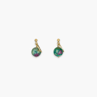 MINI GLOBE EARRINGS - RUBY FUCHSITE