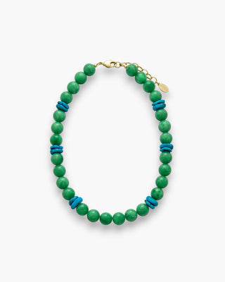 Lexi Necklace with angelite stones and turquoise on a white background