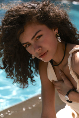 DALIA EARRINGS - Disc pearl